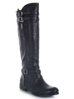 NEW DOLCE VITA CARMELA Knee High faux Leather Buckle Detail Riding 
