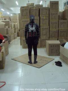 Black Spider Man Mascot Costume Fancy Dress Suit Outfit  