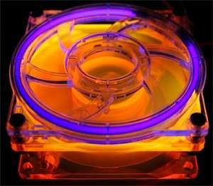 80mm UV Orange Cold Cathode Fan CCFL FAN KIT CASE MOD  
