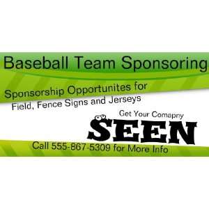    3x6 Vinyl Banner   Baseball Team Sponsorship 