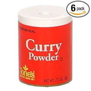 Tones Curry Powder, .70 Ounce Containers (Pack of 6)  