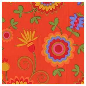  Michael Miller Dancing Flowers Orange Fabric: Arts, Crafts 