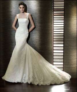 Customized White/Ivory Applique Beaded train Wedding Dresses all size 