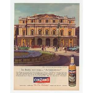  1963 La Scala Opera House Milan CinZano Vermouth Print Ad 