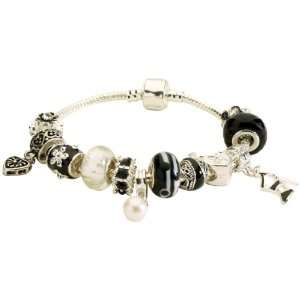  Black & White Charm Bracelet: Jewelry