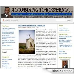  According to Roderick Kindle Store Roderick L. Evans