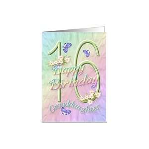   Granddaughter 16th Birthday Flowers and Butterflies Card Toys & Games