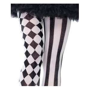 Leg Avenue Harlequin Stripe & Checkered Tights Joker Gothic Punk Emo 