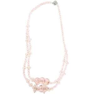 Pink Rondell Bead Necklace   20 Necklace   5 16mm   Magnetic Clasp