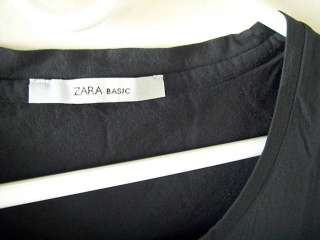 ZARA BASIC 100% COTTON Womens T Shirt black  