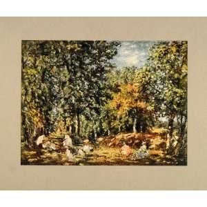  1905 Print Sous Bois Undergrowth Steer Figures Trees 
