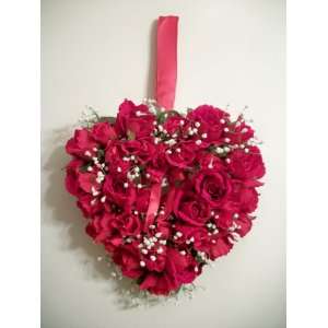  Red Velvet Rose Heart Wreath 13