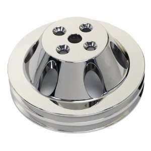 : CHEVY BIG BLOCK CHROME ALUMINUM WATER PUMP PULLEY   2 GROOVE (SHORT 