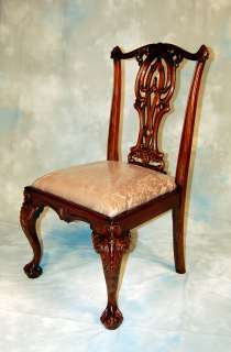 Set of 8 Chippendale Solid Mahogany Dining Chairs  