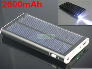 New Solar Panel USB Charger/2600mAh battery for Iphone 3G 4G 5G+LED 