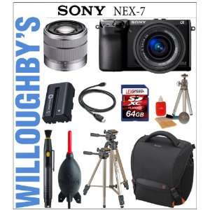 : NEX 7/B Compact Interchangeable Lens Digital Camera (Black) + Sony 
