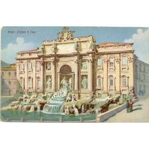   : 1900 Vintage Postcard Trevi Fountain   Rome Italy: Everything Else