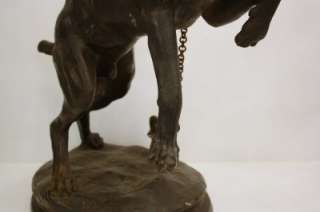   19C FRENCH BRONZE OF A PIT BULL DOG BY CHARLES VALTON NO RES  