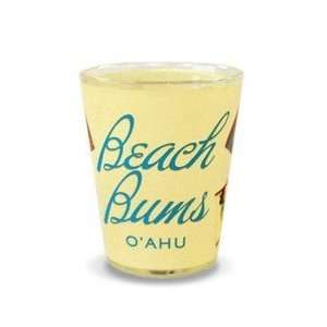  Hawaii Shot Glass Sandy Beach Bums Oahu: Kitchen & Dining