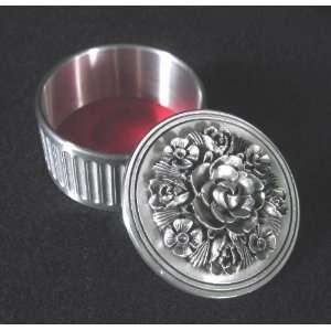  Eagle Pewter Jewelry Box w/Large Flower: Home & Kitchen