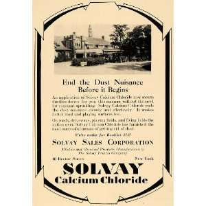  1928 Ad Solvay Calcium Chloride Dusty Roads Ice Melt 