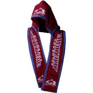   Colorado Avalanche Knit Hooded Scarf With Pockets