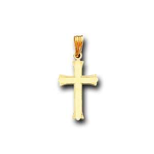    14K Solid Yellow Gold Cross Charm Pendant: IceNGold: Jewelry