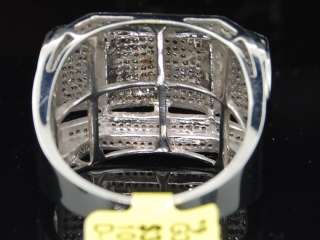 MENS WHITE GOLD .72C PAVE DIAMOND HUGE FACE PINKY RING  