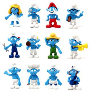 You are bidding on 2011 New Movie Smurfs Set of 12pcs figure, size 6cm