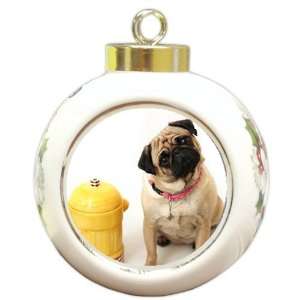 Pug Dog Christmas Holiday Ornament: Home & Kitchen