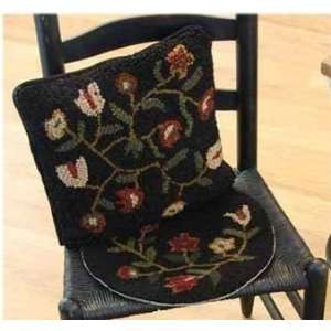  Flowers Hooked Wool Chair Pad