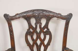 Chippendale Mahogany Dining Chairs Lions Head Chair  