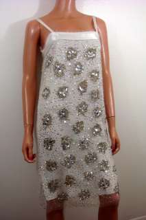 MILLY sequined CELEB shift WHITE sz 2 dress $780  