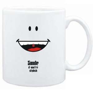  Mug White  Smile if youre stylish  Adjetives Sports 