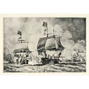  1899 Print Ancient Ships British Royal Navy French Fleet 
