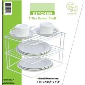 2 Tier Corner Shelf Square Case Pack 18: Kitchen & Dining