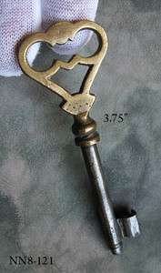   Genuine Antique Old Victorian Brass Top Skeleton Key From LG Lot Keys