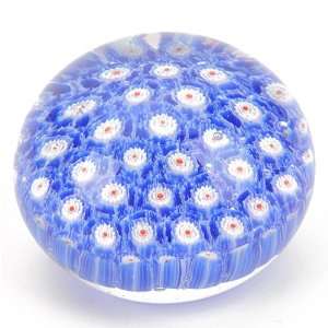   Paperweight Centerpiece   Classic Blue and White with Red Mini Dot