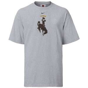  Nike Wyoming Cowboys Ash Classic Logo T shirt Sports 
