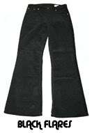 New Retro Mod Sixties/Seventies Black Cord FLARES/Bootcut Trousers 