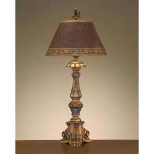   John Richard Hand Carved Wood Candlestick Table Lamp: Home Improvement