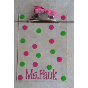  Personalized Preppy Polka Dot Clipboard: Baby