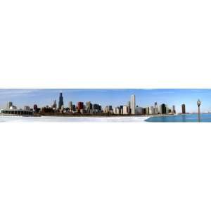49 x 8 Digital Color Panorama Of The Chicago Skyline With Partial 