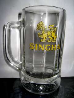 Singha Thai Beer Mug Original Logo Glasses Thailand New  