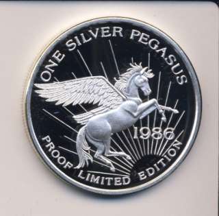   Pegasus Gold Corp Canyon Mine 1 oz .999 Silver Bullion Art Round NR