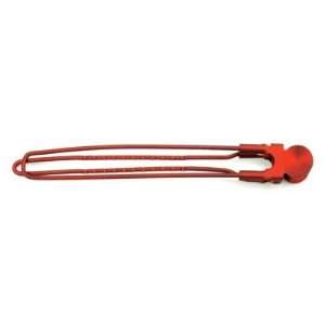  Hair Art Long Metal Clip Rubber Red 4 (Pack of 4) Health 