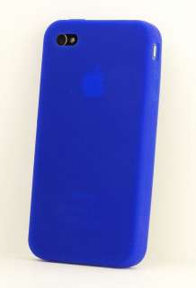SILICONE SKIN COVER CASE FOR APPLE IPHONE 4 4G BLUE  