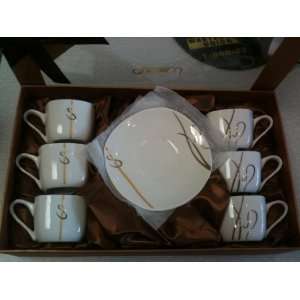  Turkish Coffee Set 12 Pieces (6 Cup, 6 Plates) Everything 