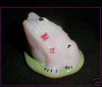 CLASSIE HAND MADE GLASS SETTING FROG HAND PAINTED ART  