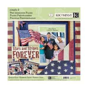  New   Simply K Pre Designed Pages 12X12 2/Pkg by K&Company 